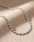 Silver Flower Tennis Necklace