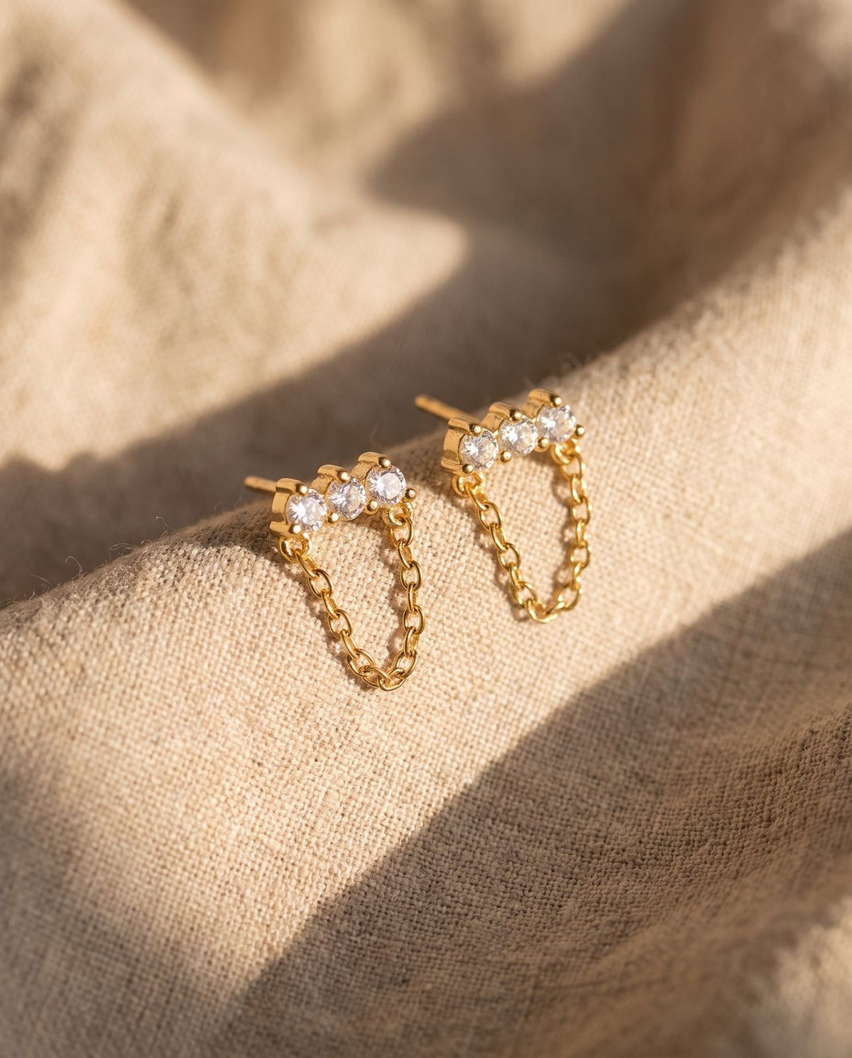 Mini Zircon Chain Studs