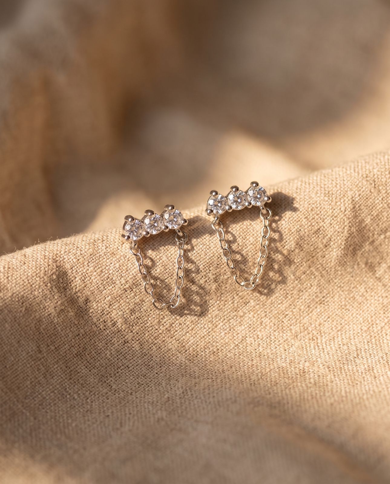 Mini Zircon Chain Studs