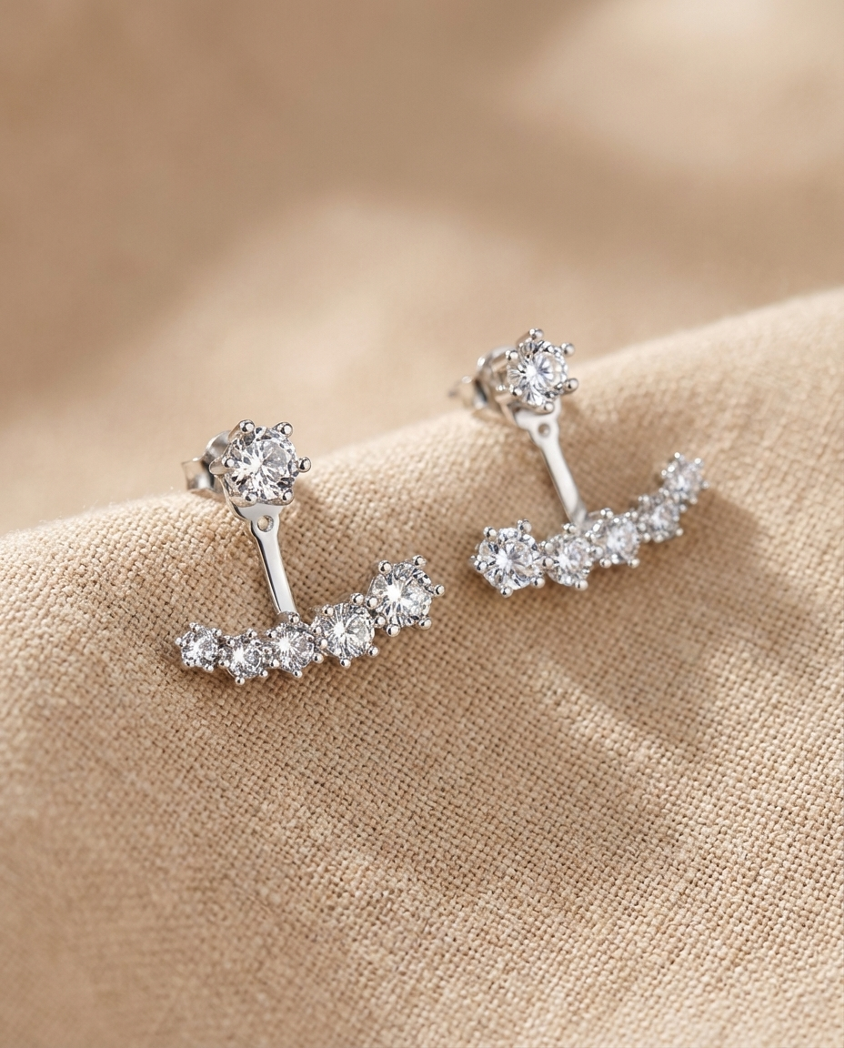 Silver Wave Studs