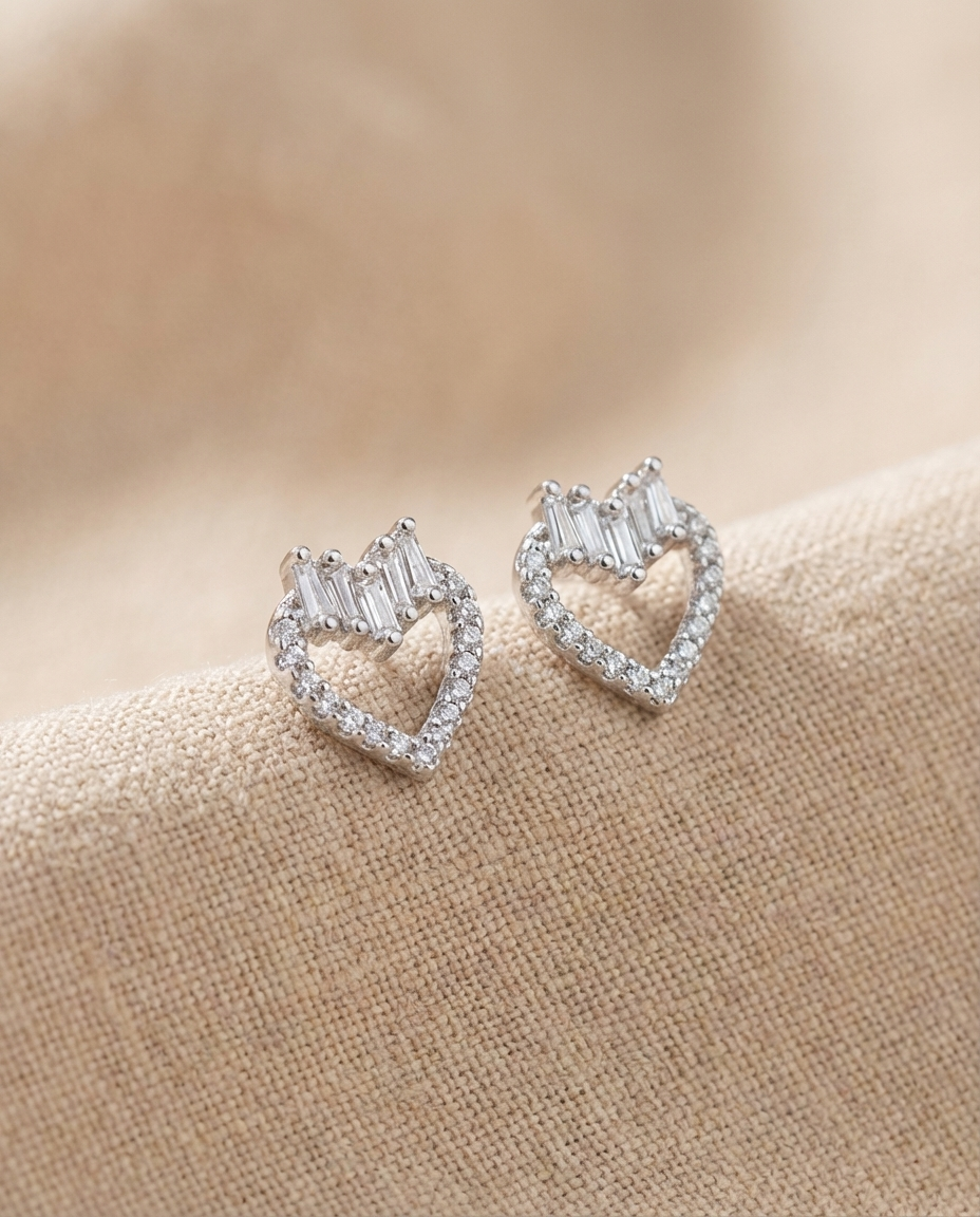 Crystal Heart Studs