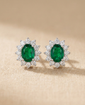 Emerald Halo Studs