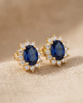Sapphire Halo Studs
