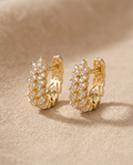 Crystal Leaf Hoops Dorado