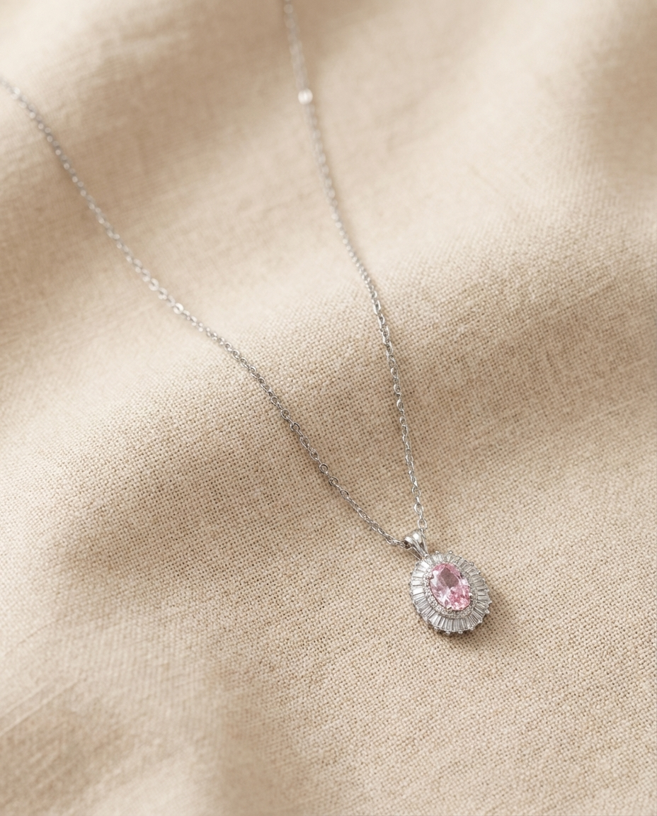 Rose Zircon Necklace