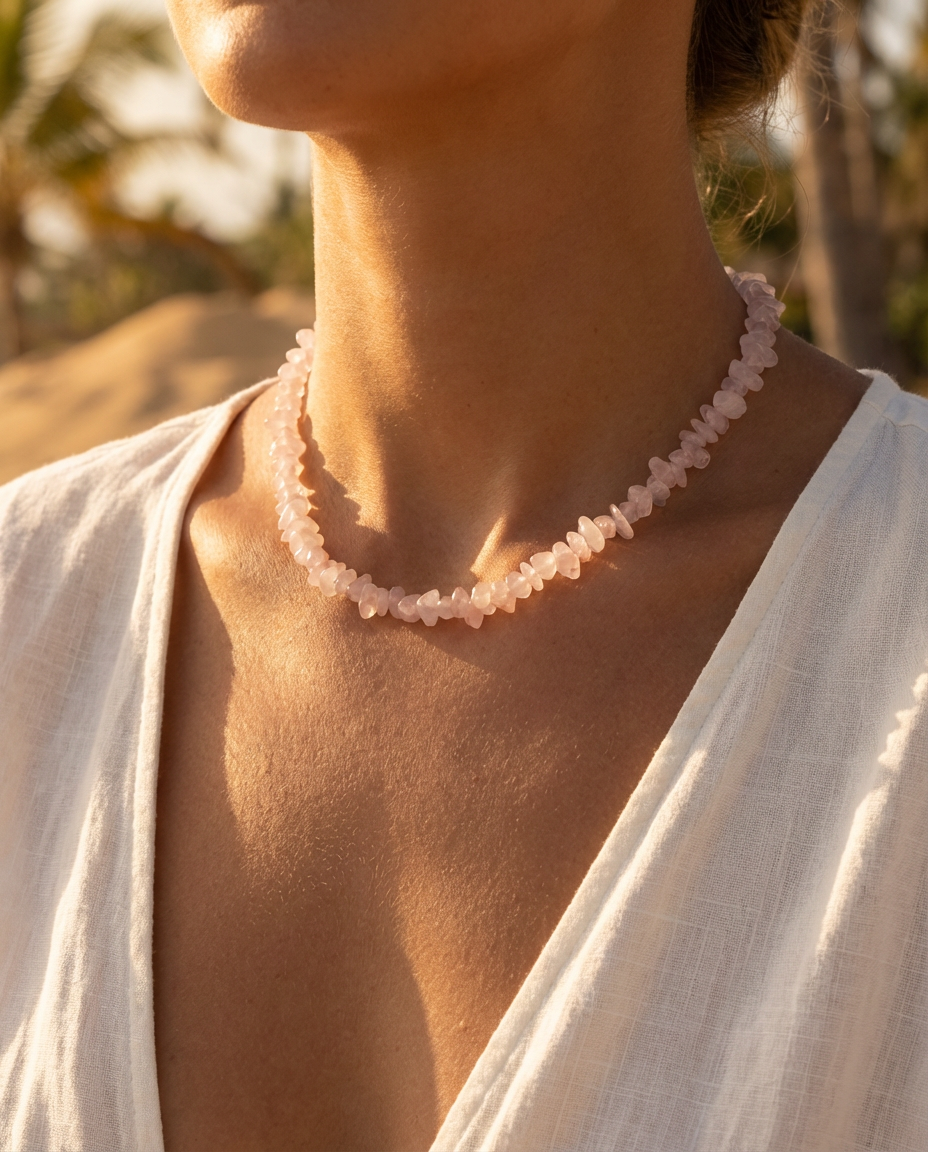 Rose Quartz Irregular Necklace