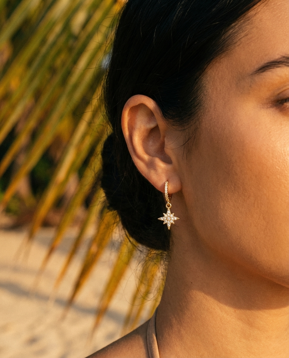 Gold Starlight Hoops