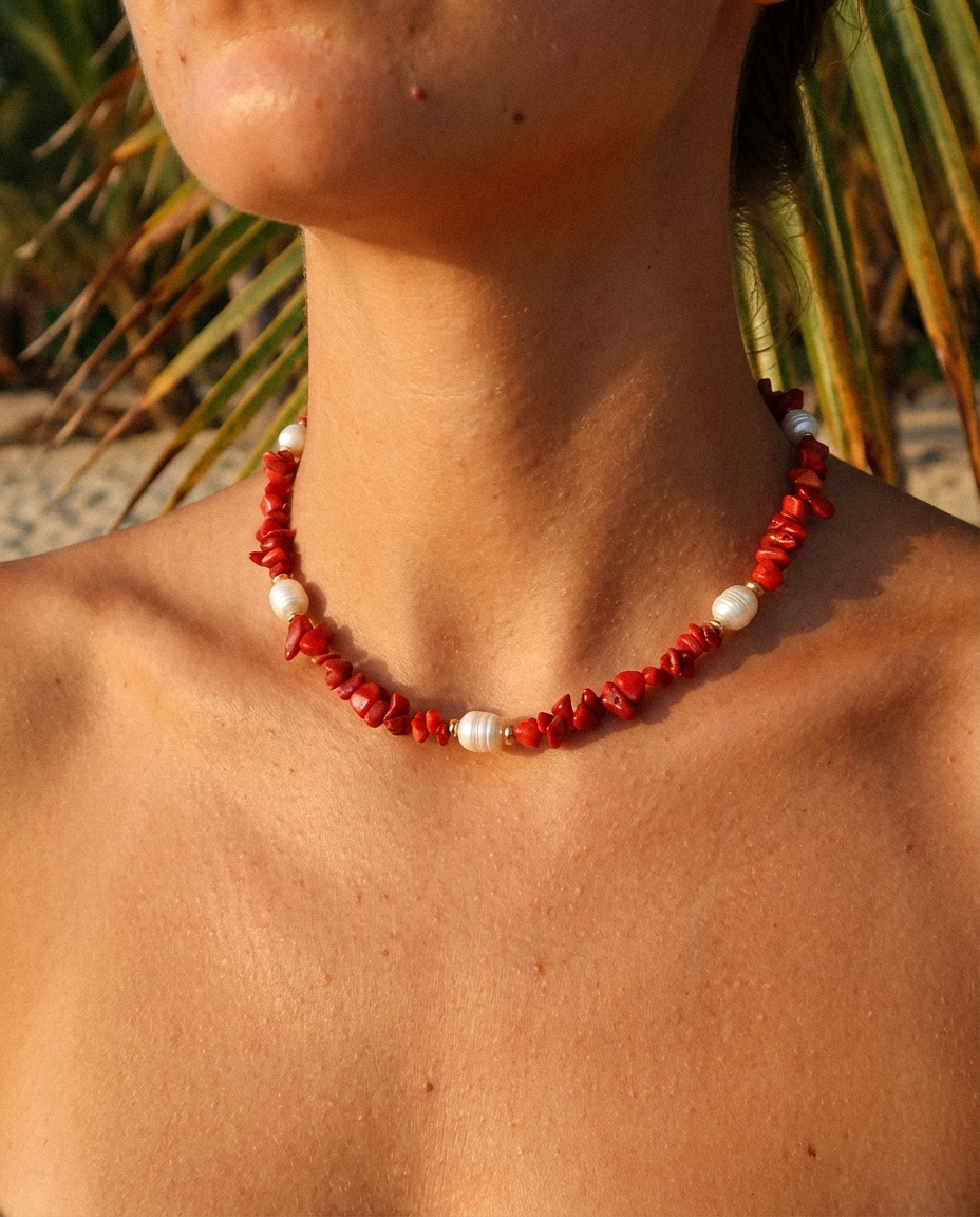 Coral & Pearl Necklace