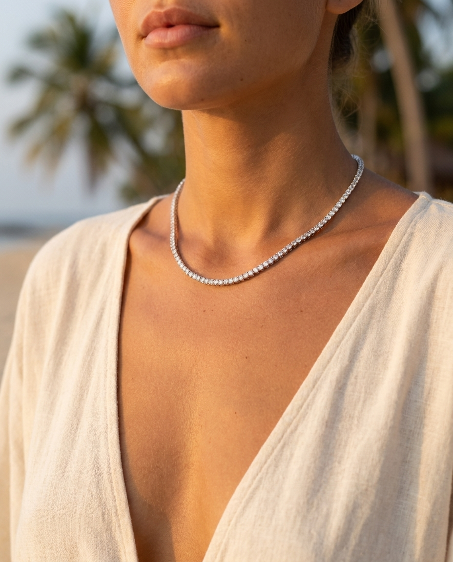 Silver Tennis Necklace