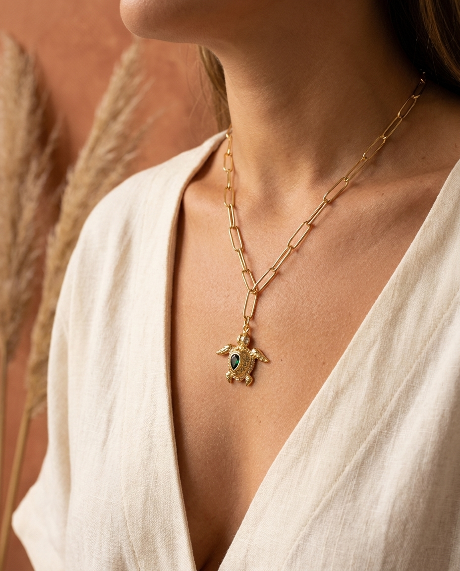 Turtle Charm Necklace